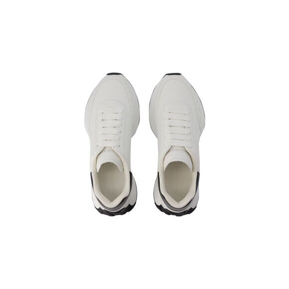 Sprint Runner Sneakers - Alexander McQueen - Leather - White/Black - Picture 4 of 4
